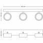 Philips 8720169174863 oprawa punktowa LED Bracia,czarna, 3x 5,5 W 3x550lm 2700K IP20