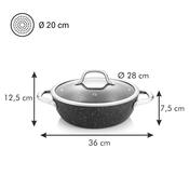 Tescoma Tiefe Pfanne mit Deckel PRESIDENT Stone, 28 cm