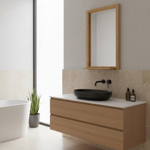 Wandspiegel B043 NAT, Bambus