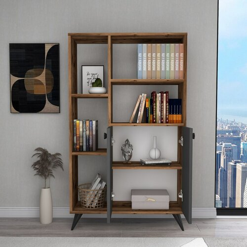 Knihovna Meldan Anthracite and Walnut