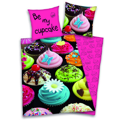 Pościel bawełniana Cupcake, 140 x 200, 70 x 90 cm
