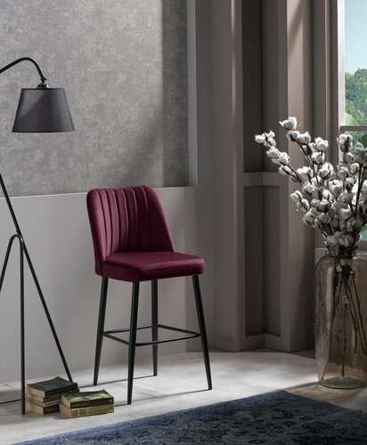 Set de scaune de bar Vento Claret Red and Black, 4buc.