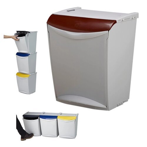 Denox Ekosystem Szelektív hulladékgyűjtő szemetes25 l, barna - biohulladék