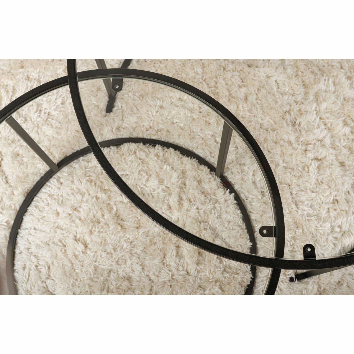 Súprava konferenčných stolíkov Aurum Black 80 cm, 2 ks