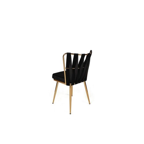 Sada jídelních židlí Kusakli Black and Gold, 2 ks