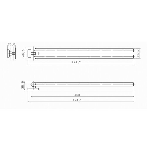 Suport dublu pentru prosoape AQUALINE 1416-15 Apollo, argintiu