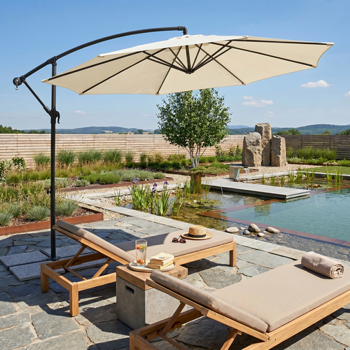 Avenberg Duży parasol z regulacją nachylenia Sunny 300, jasnobeżowy