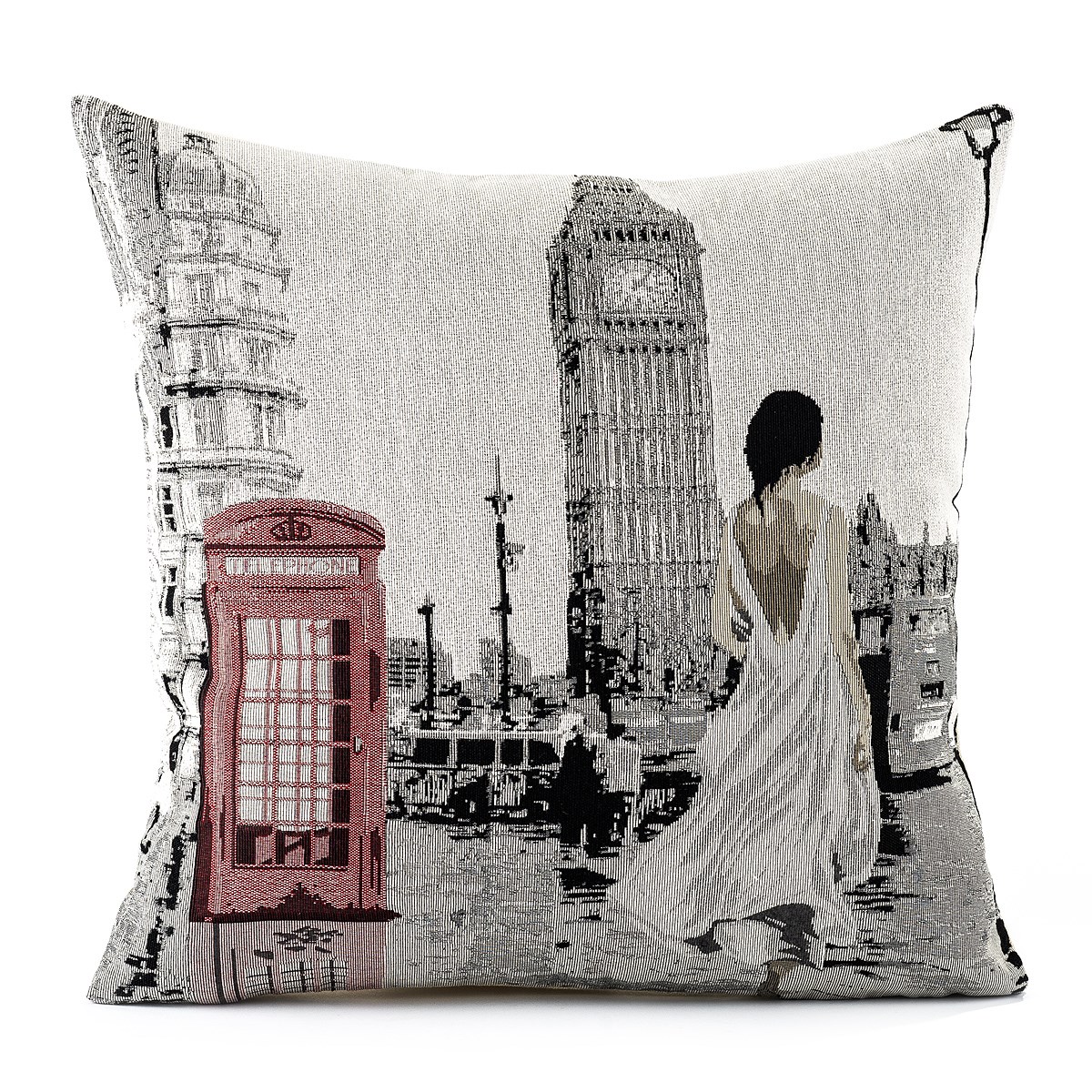 BO-MA Trading Obliečka na vankúšik Gobelín žena v Londýně, 45 x 45 cm