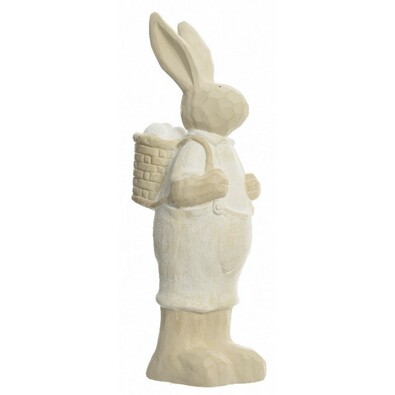 Dekoračný zajac s košíkom, 21,5 cm