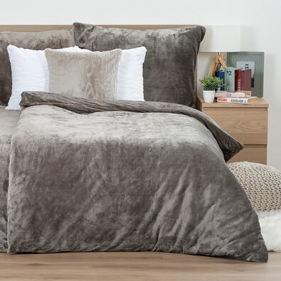 4Home мікрофланелева постільна білизна сірий, 140 x 200 см, 70 x 90 см