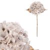 Hortensie artificială tăiată, albă cu auriu, 65 cm
