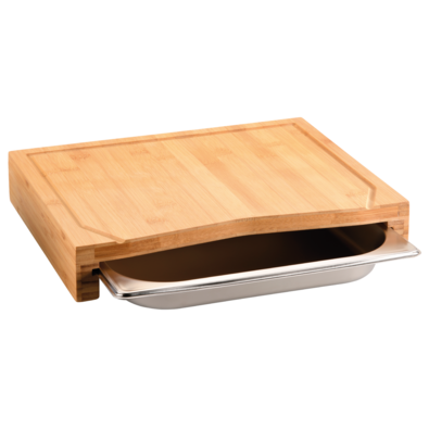 Kesper 58356 Tăietor cu tavă de depozitare, inoxidabil, 36,5 x 28,5 x 6,8 cm