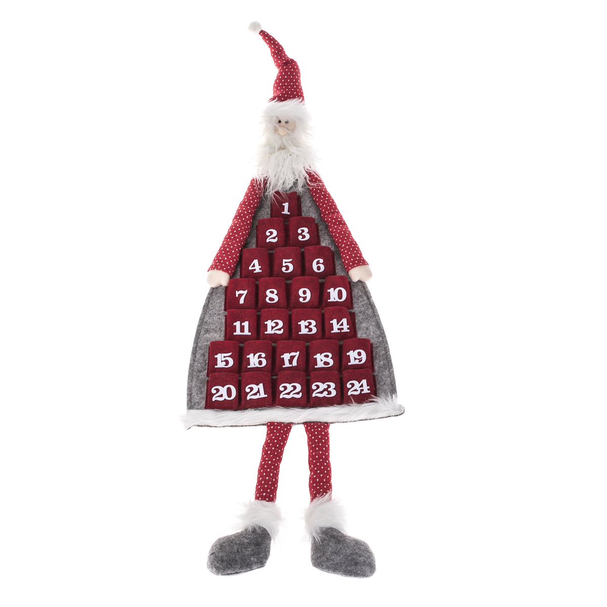 Závěsný adventní kalendář Santa, 110 cm