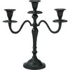 Sfeșnic metalic cu 3 brațe 29x10x30 cm, culoare negru, decor 1