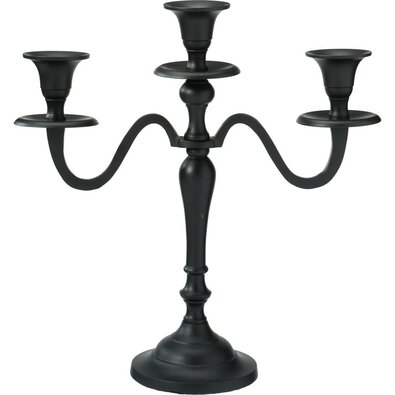 Sfeșnic metalic cu 3 brațe 29x10x30 cm, culoarenegru, decor 1