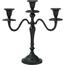 Sfeșnic metalic cu 3 brațe 29x10x30 cm, culoare negru, decor 1