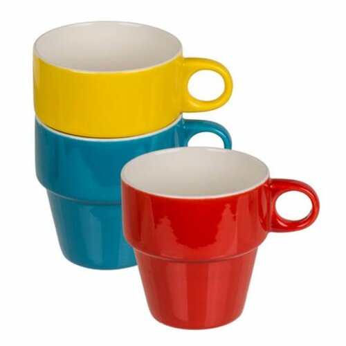 Set 4 căni de porțelan pe suport