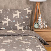 4Home Фланелева постільна білизна Happy reindeer, 140 x 220 см, 70 x 90 см