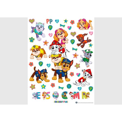 Decorațiuni autoadezive Paw Patrol Friendship Fun,65 x 85 cm