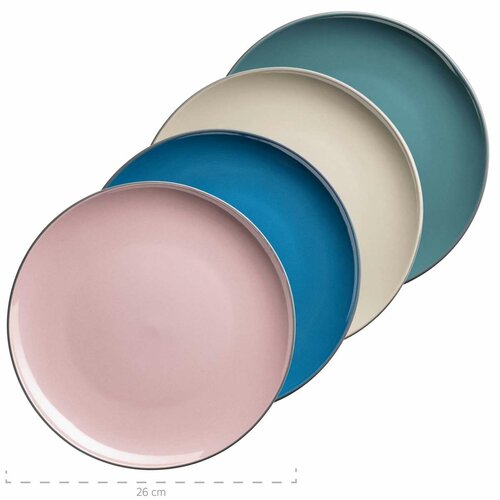 Mäser Zestaw naczyń stołowych 16 szt. MAILA – mieszanka kolorów naftowych