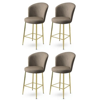 Barhocker-Set Fora Cappuccino and Gold, 4 Stück