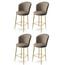 Barhocker-Set Fora Cappuccino and Gold, 4 Stück