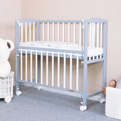 Pătuț New Baby Mateo , alb-gri