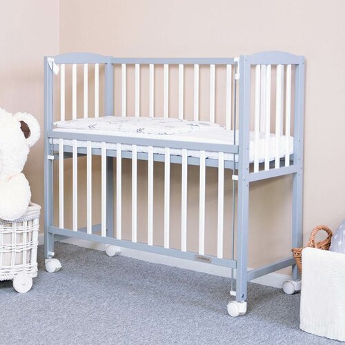 Pătuț New Baby Mateo , alb-gri