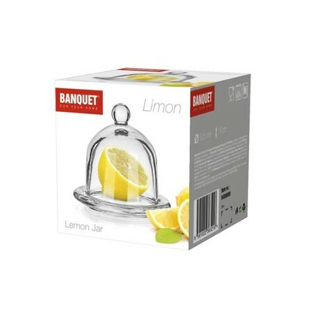 Banquet Dóza na citrón sklenená Limon, 9,5 cm