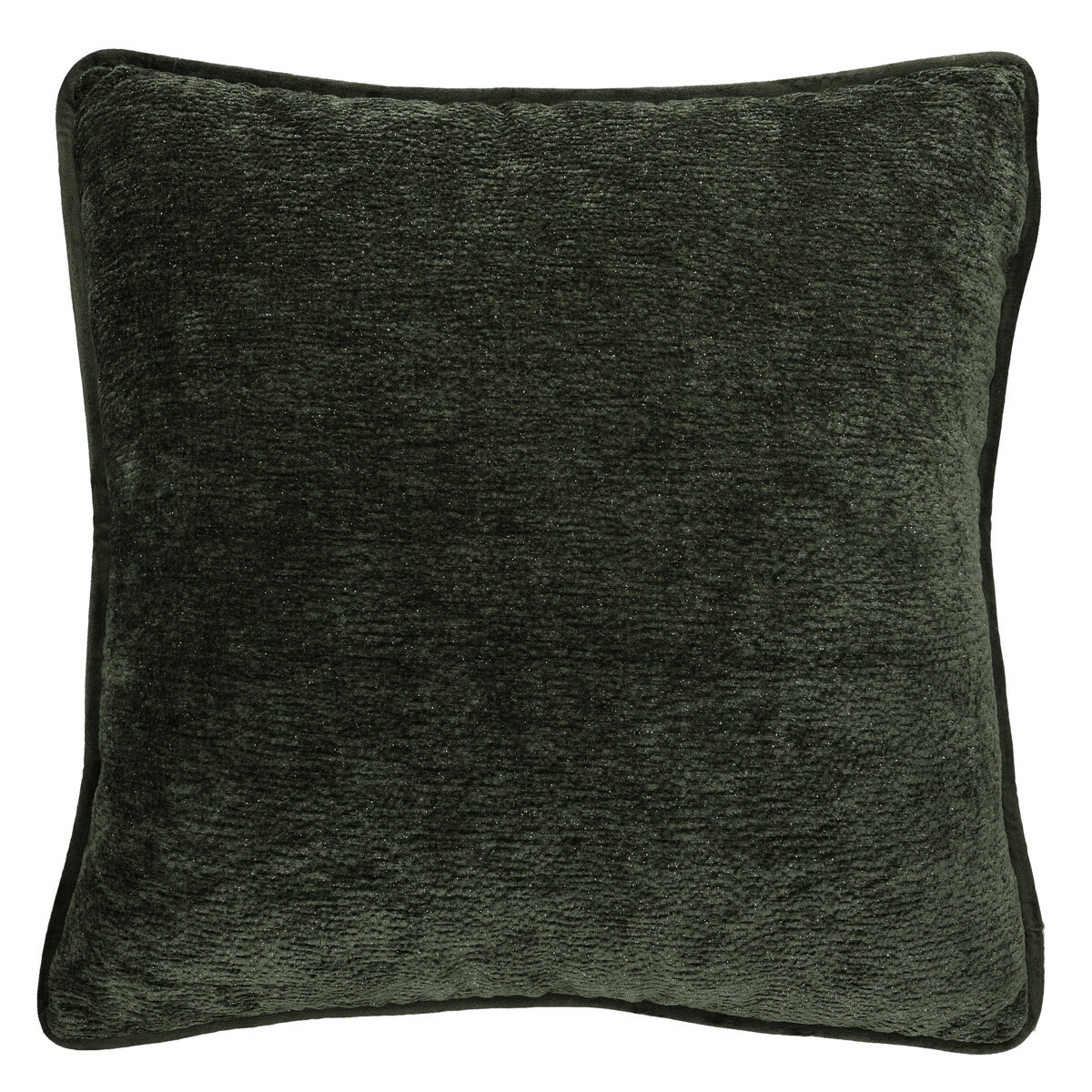PLUSH szegélyes díszpárna, 50 × 50 cm, sötétzöld