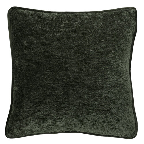 Dekoračný vankúš s lemovaním PLUSH, 50 × 50 cm, tmavozelený
