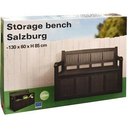Gartenbank mit Stauraum Salzburg, 130 x 60 x 85 cm, 280 Liter