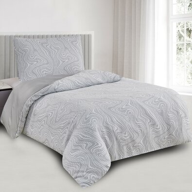 Jacquard-Bettwäsche Colorado grau, 140 x 200 cm, 70 x 90 cm