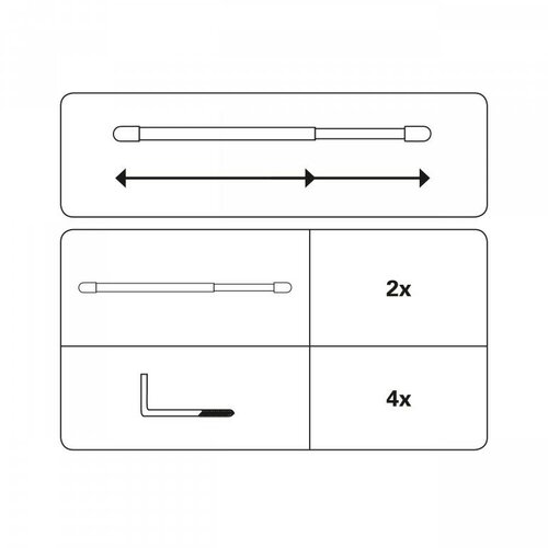 Bară extensibilă plată 11 mm alb , 80 -115 cm