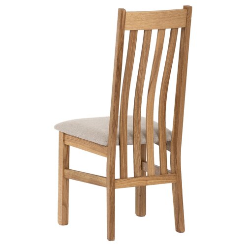 Krzesło do jadalni z litego drewna CRM2, dąb, beżowy