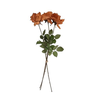 Sztuczny kwiat Róża miedziana, 74 cm, 3 szt.
