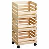 Kesper 69581 Regal za sadje in zelenjavo s kolesi,borov les,  80 x 37 x 30 cm