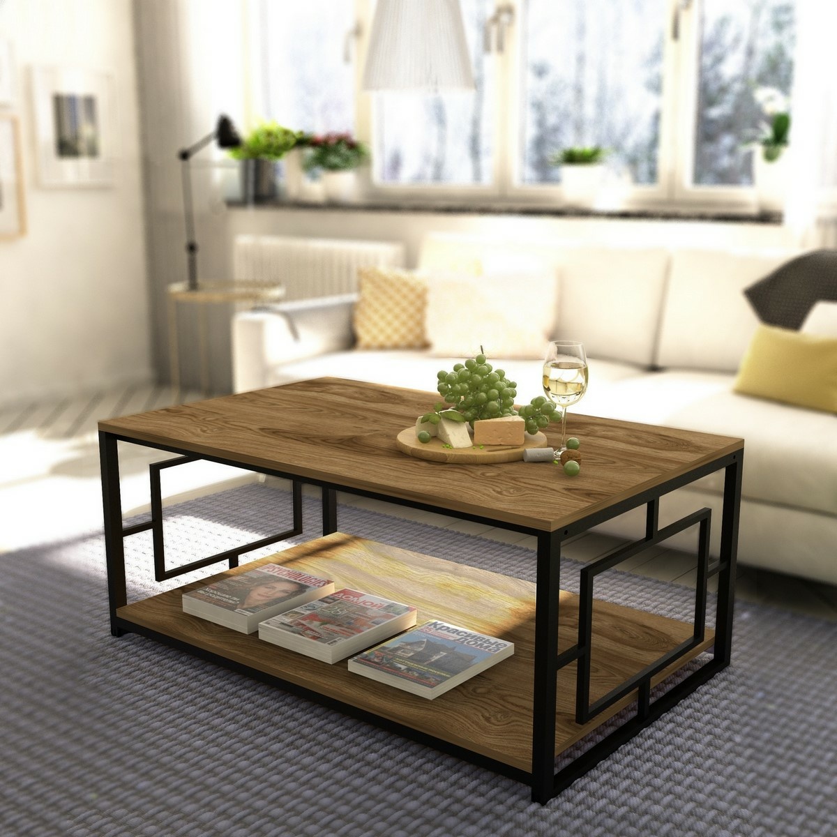 Konferenčný stolík Kelvin Black and Walnut