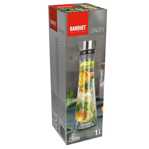 Banquet Karafa steklena z nerjavečim lijakom DALEN1000 ml