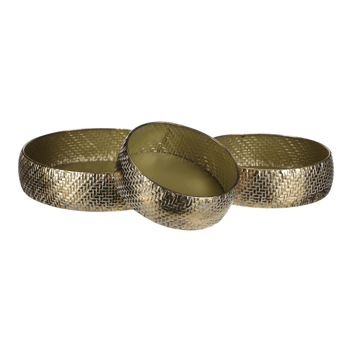 Fotografia produktu: Sada kovových aranžérskych tácok GOLDEN WEAVE, 3 ks, zlatá