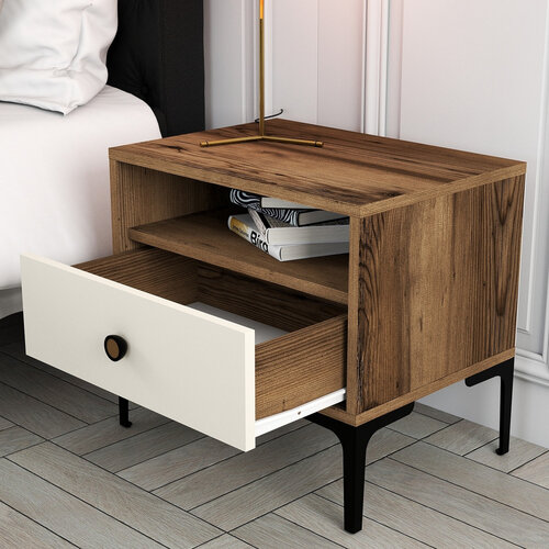 Noční stolek Lizbon Walnut Cream
