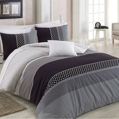 BedTex Pościel bawełniana Eifel szary, 220 x 200 cm, 2x 70 x 90 cm