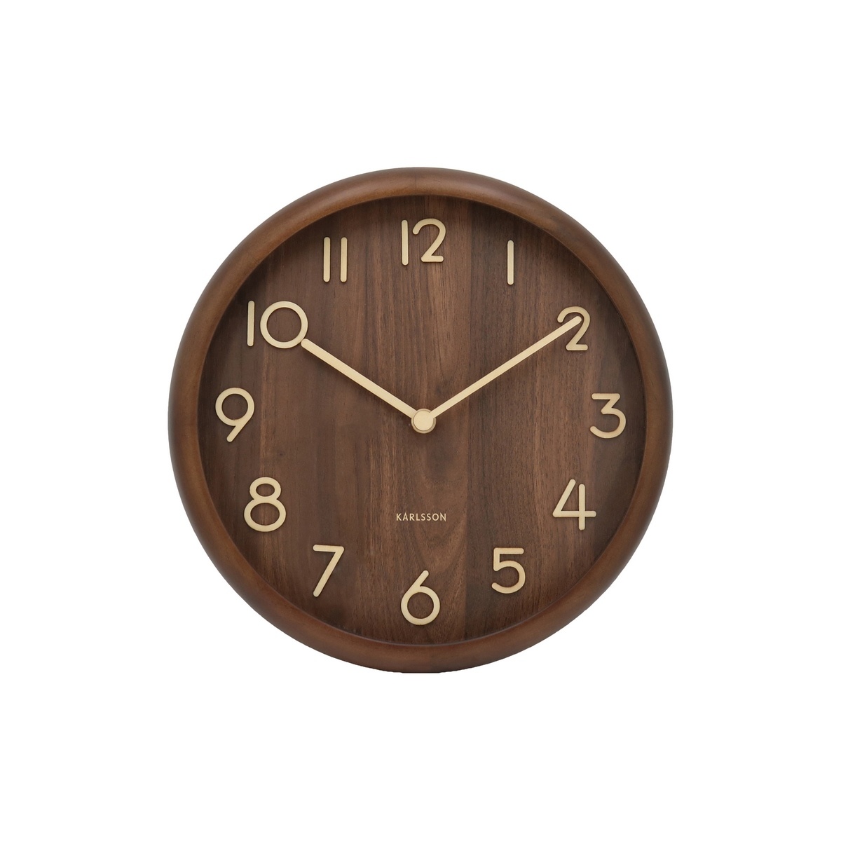 Dizajnové nástenné hodiny Karlsson 6021DW hnedé,priemer 30 cm