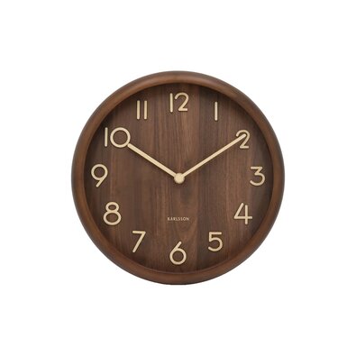 Dizajnové nástenné hodiny Karlsson 6021DW hnedé,priemer 30 cm
