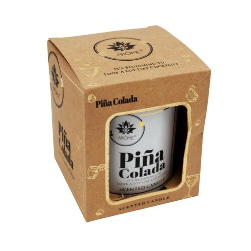 Lumânare parfumată în sticlă Arome  Pina Colada, 125 g