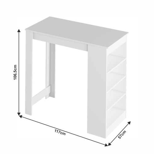 Stół barowy AUSTEN, biały
