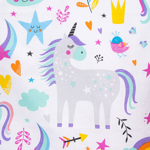 Lenjerie de pat din bumbac pentru copii4Home Unicorns , 140 x 200 cm, 70 x 90 cm