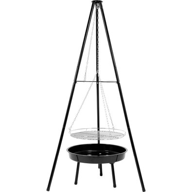 Holzkohlegrill mit Dreifuß, 70 x 152 cm