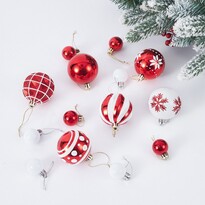 4Home Merry&Bright karácsonyi dekoráció készlet , 44 db,  piros-fehér
