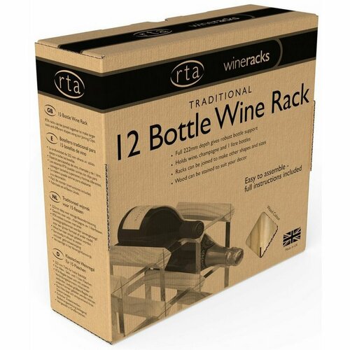 RTA Stojan za 12 steklenic vina, svetli hrast